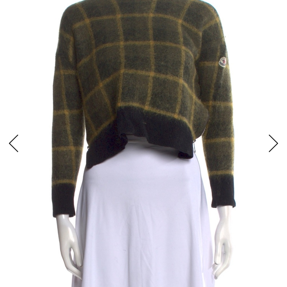 Moncler Black and Gold Plaid Sweater